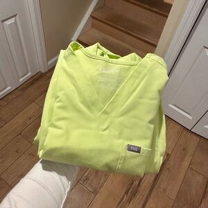 Figs Lime Green Scrub Top